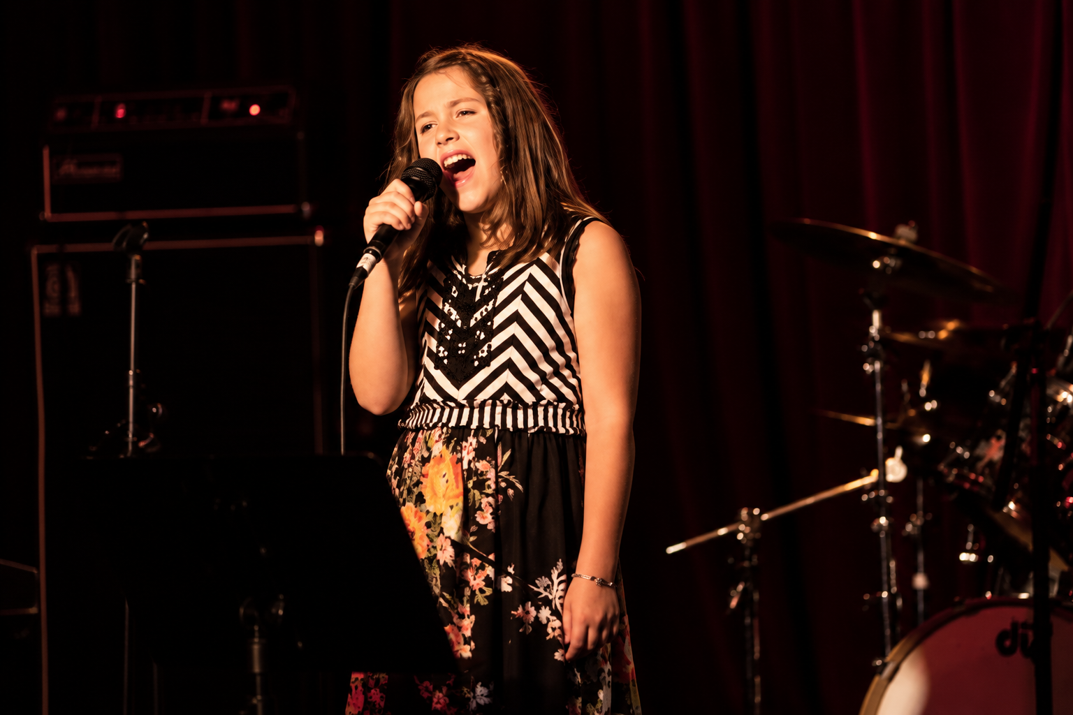 Vocalist on a darkened stage · MBMS archive